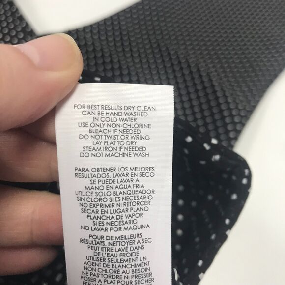 CAbi #5175 Polka Dot Black Trousers Womens 6 Flat Front Skinny Leg Mid Rise - Picture 9 of 13